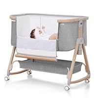 Amazon.co.jp: ベビーベッド 添い寝ベッド 浅い木色 乳児用ベッド 多