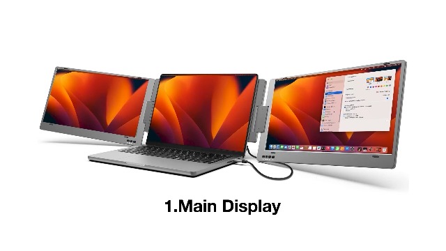 Amazon.co.jp: 合金製 デュアルモニター 14インチ モバイルトリプル