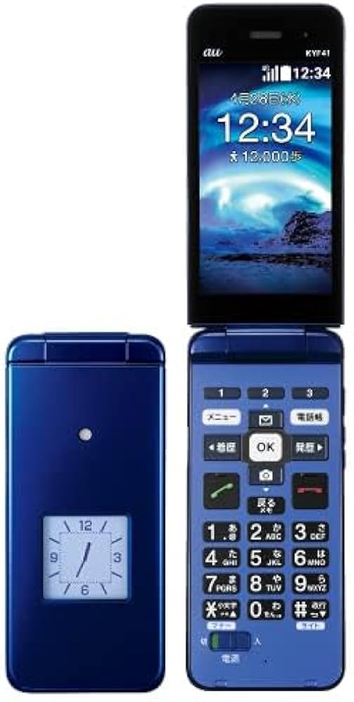 Amazon | au かんたんケータイ KYF41 ロイヤルブルー 【SIMフリ−解除