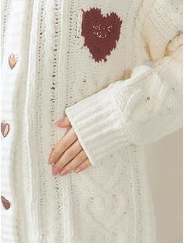 Amazon | [ジェラート ピケ] 【Valentine】ハートアランカーディガン