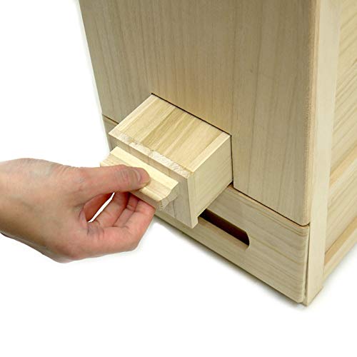 Amazon｜竹本木箱店 総桐天然木の計量米びつ・米蔵(10kg用)｜米びつ