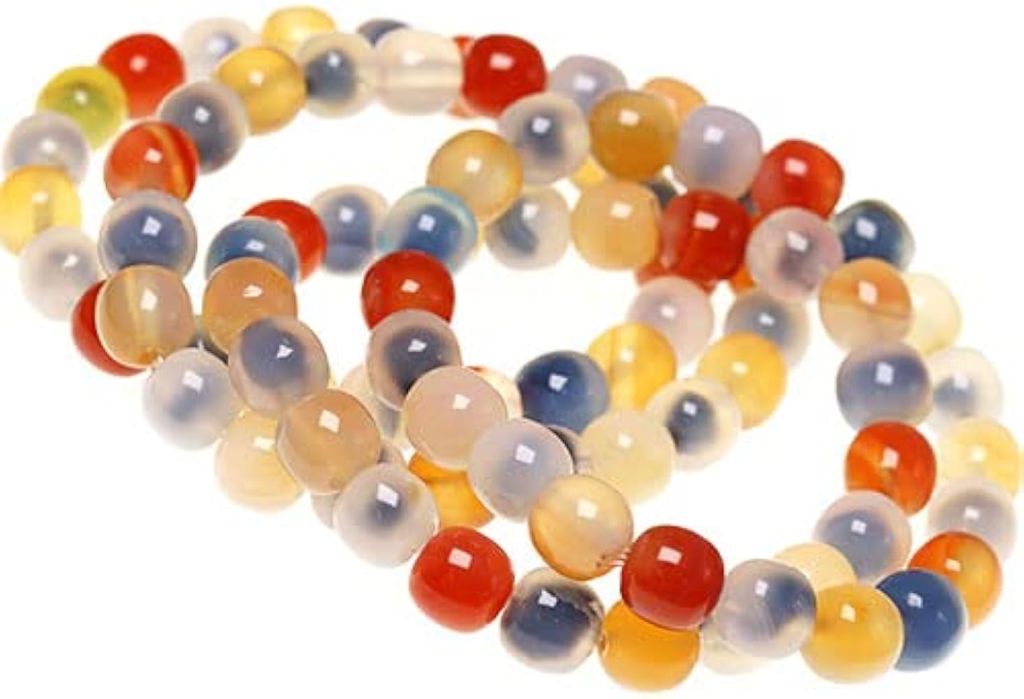 Amazon | カラフル タピオカアゲート ゴビ瑪瑙 ブレスレット〔 天然石