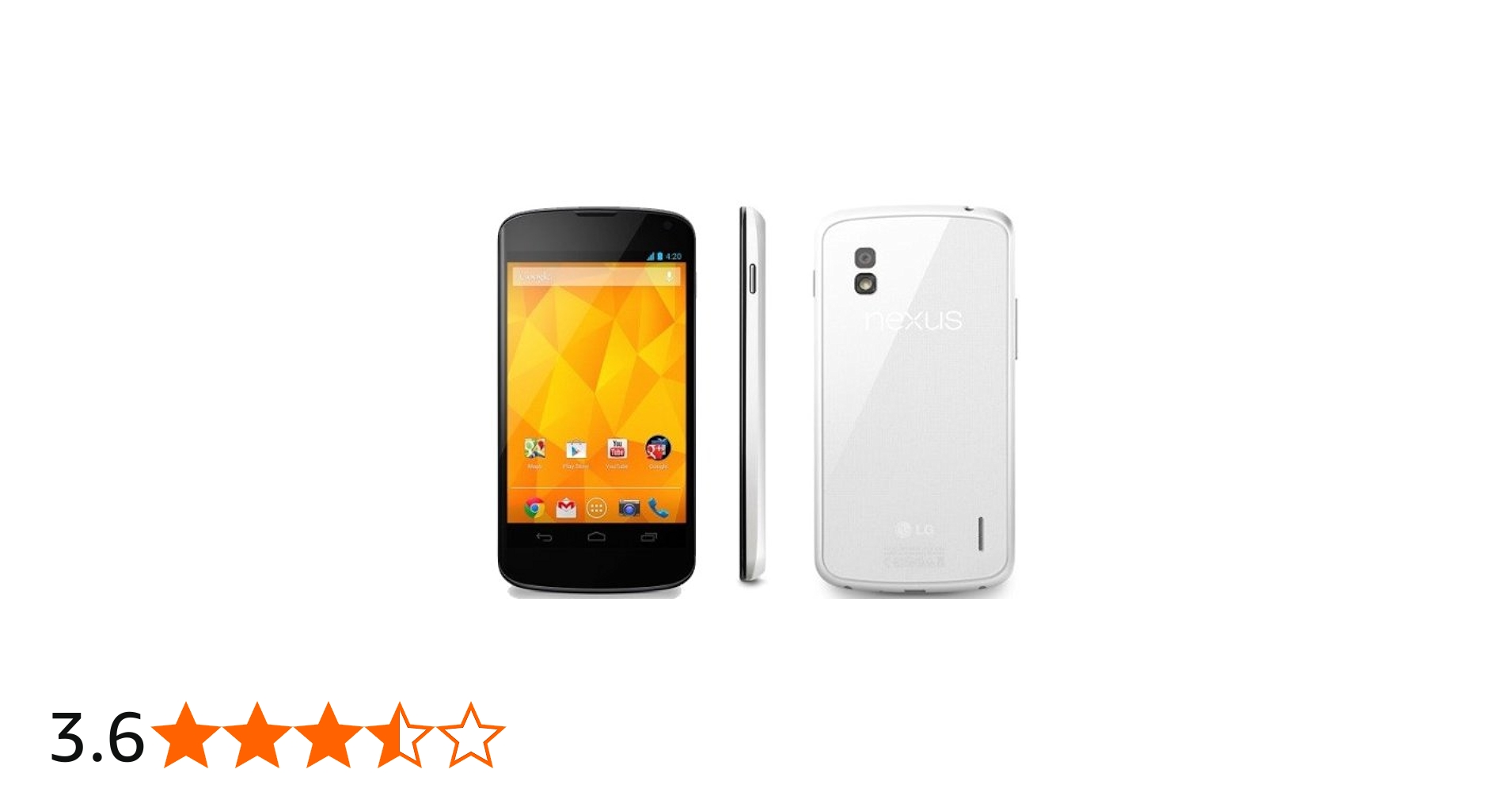 Amazon | Google Nexus 4 8GB (LG E960) ホワイト SIMフリー 並行輸入
