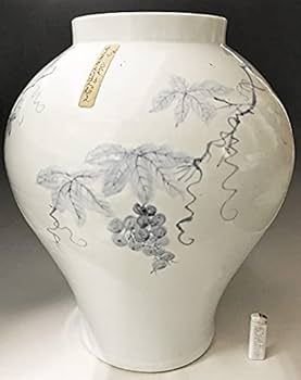 Amazon.co.jp: 李朝 青花葡萄文白磁大壺 高さ約52cm 韓国 美術 朝鮮