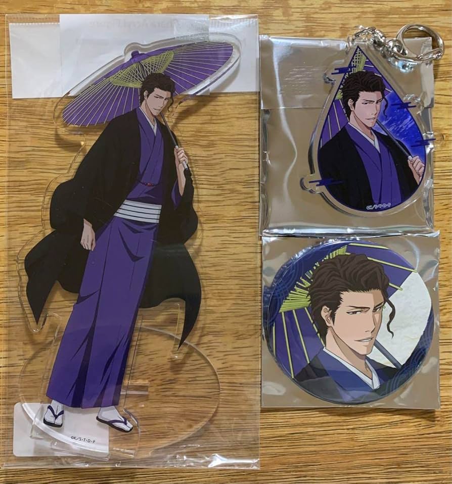 Amazon.co.jp: BLEACH 藍染惣右介 番傘 アクスタ 缶バッジ アクキー