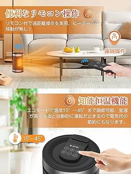Amazon | 【2024年新登場】セラミックヒーター 電気ヒーター