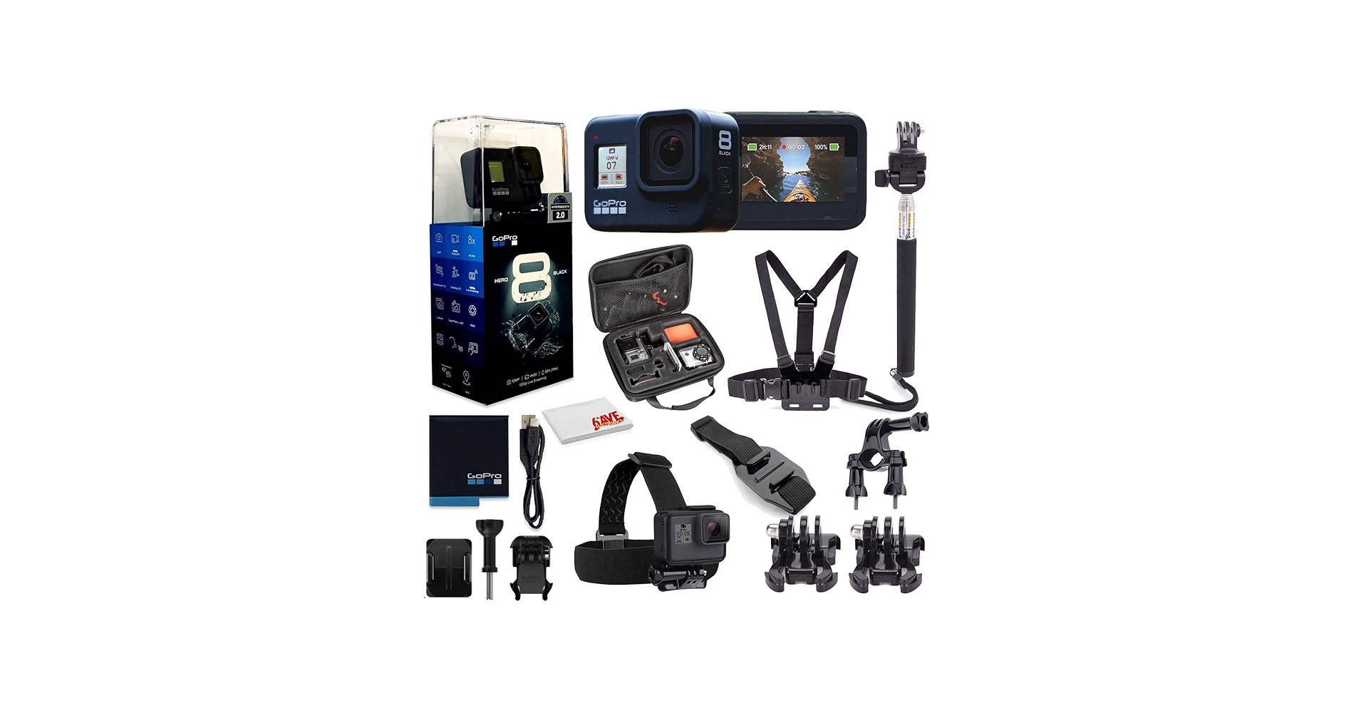 GoPro HERO8 Black Digital Action Camera - Waterproof, Touch Screen