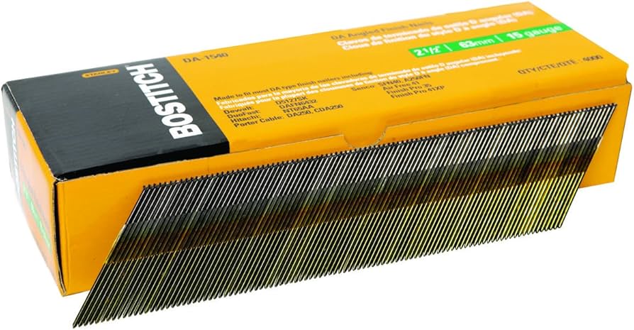 Bostitch 15 Ga. Smooth Shank Angled Strip Finish Nails 2-1/2 in. L