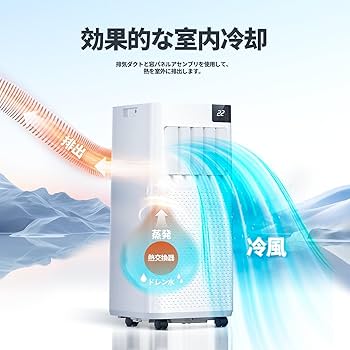Amazon | ZAFRO スポットクーラー 静音 小型 排熱なし 家庭用 6畳 8畳