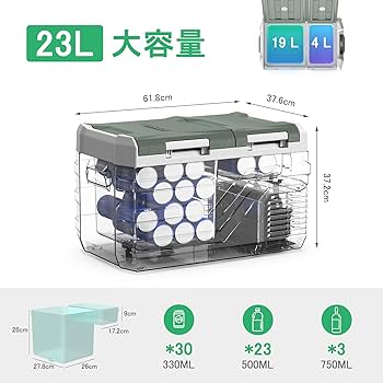Amazon.co.jp: Alpicool 車載冷蔵庫 2室 23L ポータブル冷蔵庫 独立