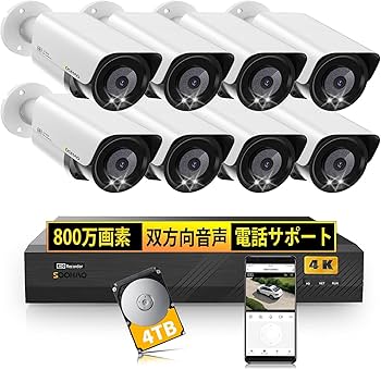 Amazon.co.jp: 【4K800万画素・人体・車両検知・双方向音声】SOOHAO