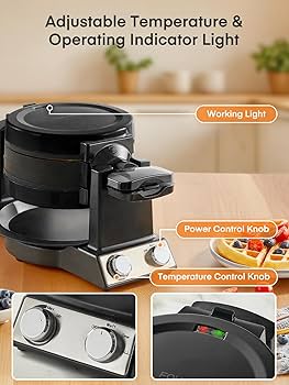 Amazon.com: FOHERE 2-in-1 Omelette Maker&Waffle Maker, 1400W