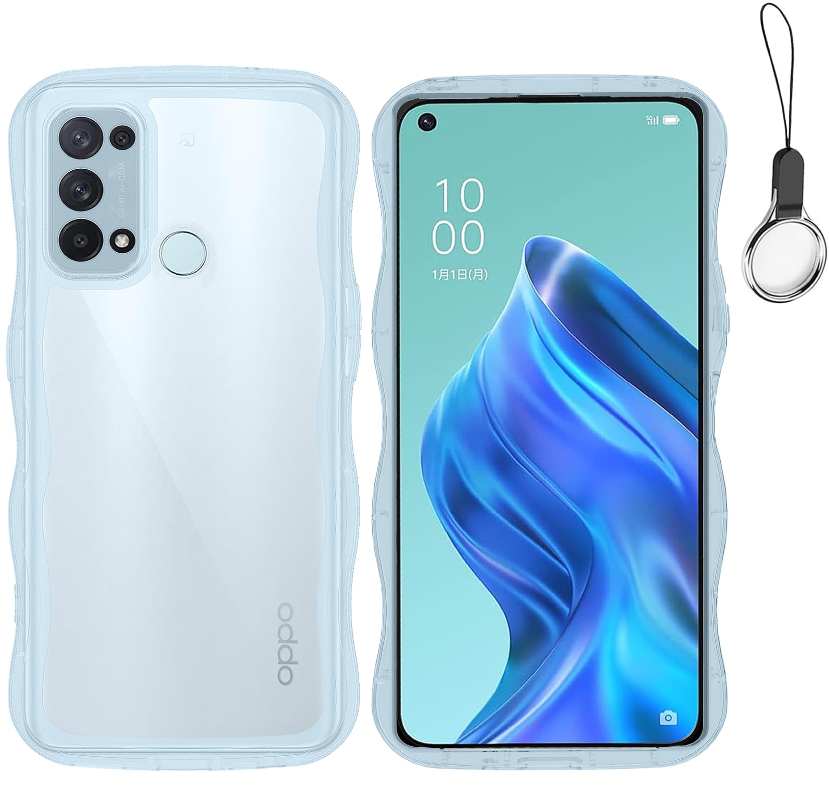 Amazon.co.jp: HILEGENER for OPPO Reno5 A かわいい ケース うねうね