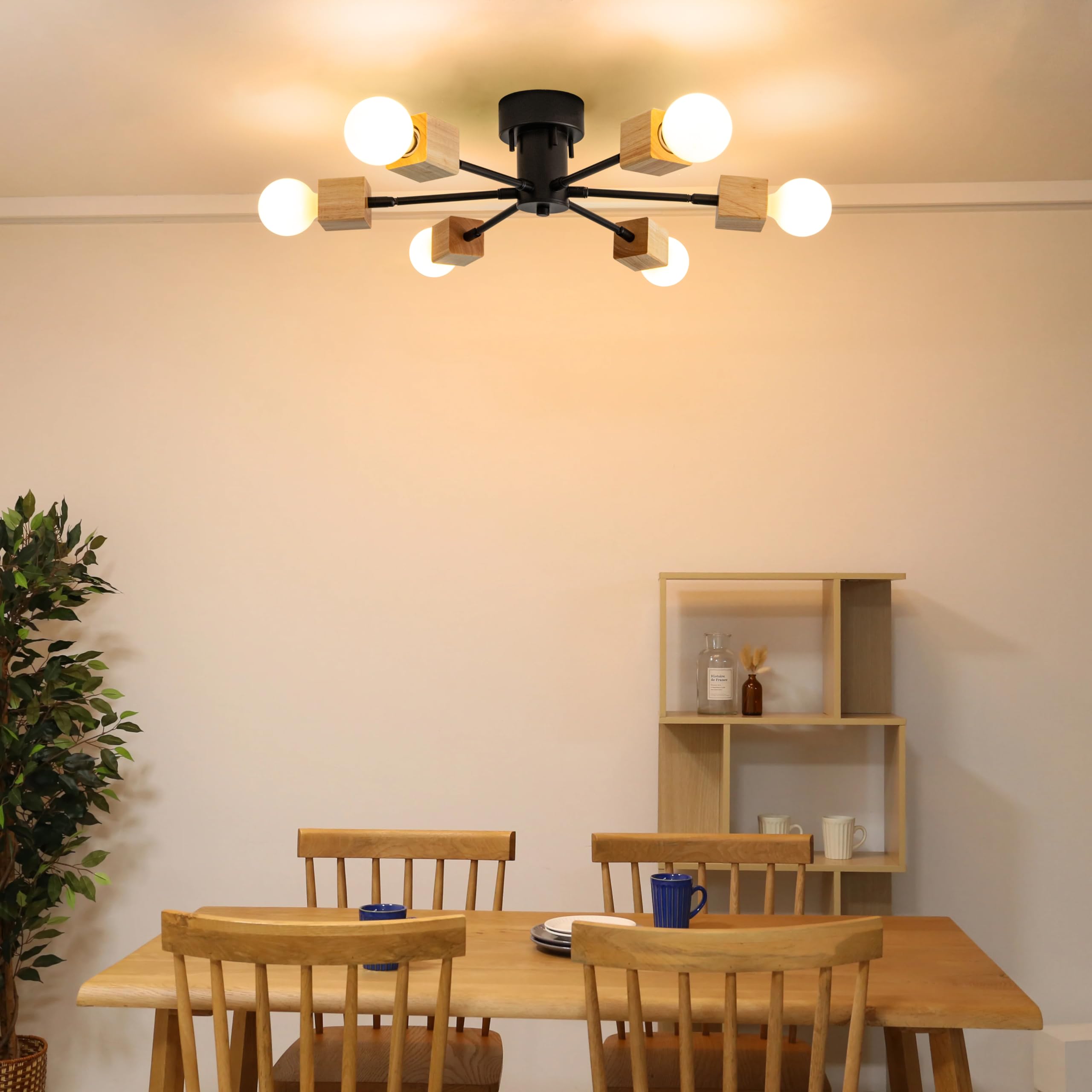 Amazon.co.jp : Chende シーリングライト 木製 アームが動く