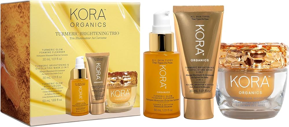 Amazon.com : KORA Organics Turmeric Glow Brightening Trio, Gift