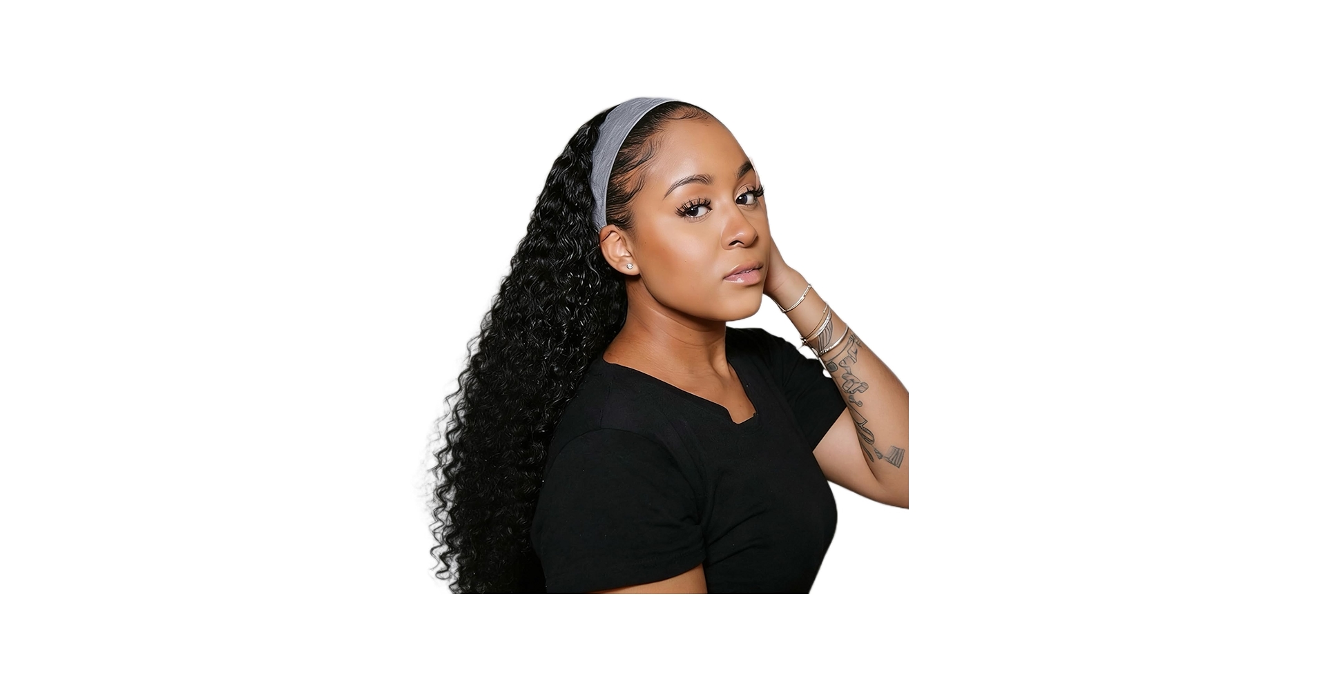 Amazon.com : XSY Headband Wig Human Hair Deep Wave Human Hair Wigs