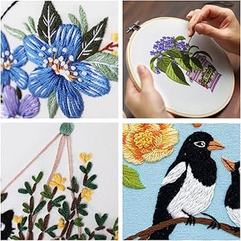 Amazon | 初心者用刺繍キット 2個セット 赤いバラの花束刺繍セット