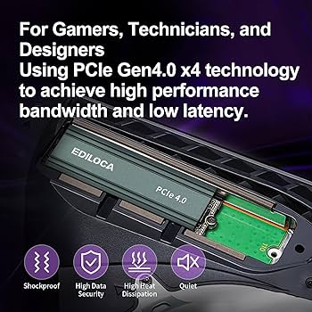 Amazon.com: Ediloca 500GB M2 NVME SSD with Heatsink - PCIe Gen4.0