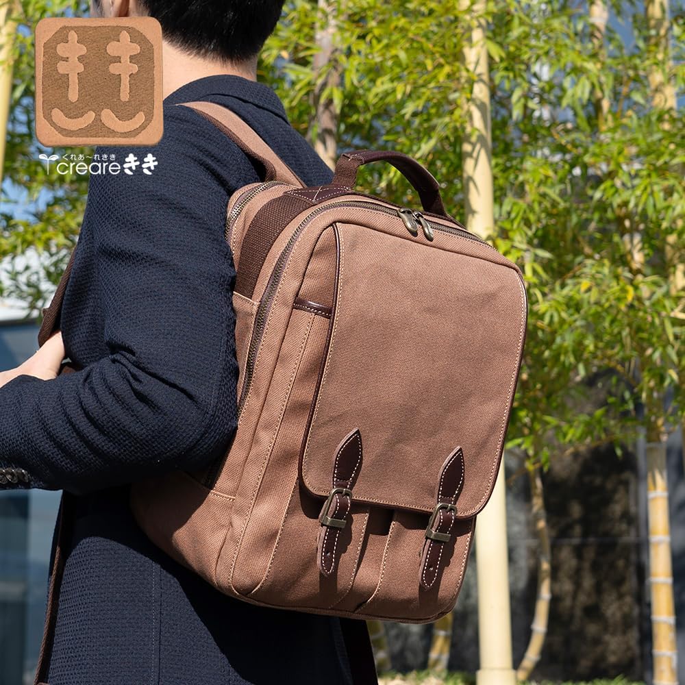 Amazon.co.jp: [creareきき] 帆布バッグ リュック メンズ 軽量 日本製