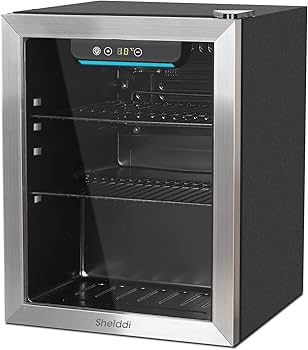 Amazon | Shelddi 冷蔵庫 48L 小型 コンプレッサー式 透明ガラスドア