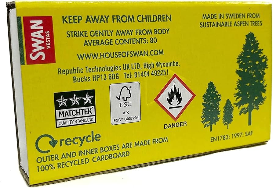 Bryant & May Swan Vesta Safety Matches (5 Pack) : Amazon.co.uk