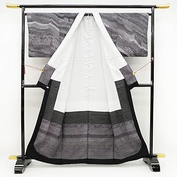 Amazon | 江戸小紋 訪問着 袷 着物 伝統工芸士 染谷梅治 作家物 黒 菊