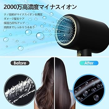 Amazon | ドライヤー 大風量 2025最新型 速乾 軽量 折り畳み式 高濃度