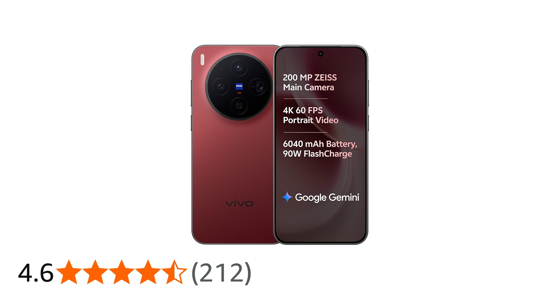 vivo X300 5G (Summit Red, 12GB RAM, 512GB Storage) with No Cost