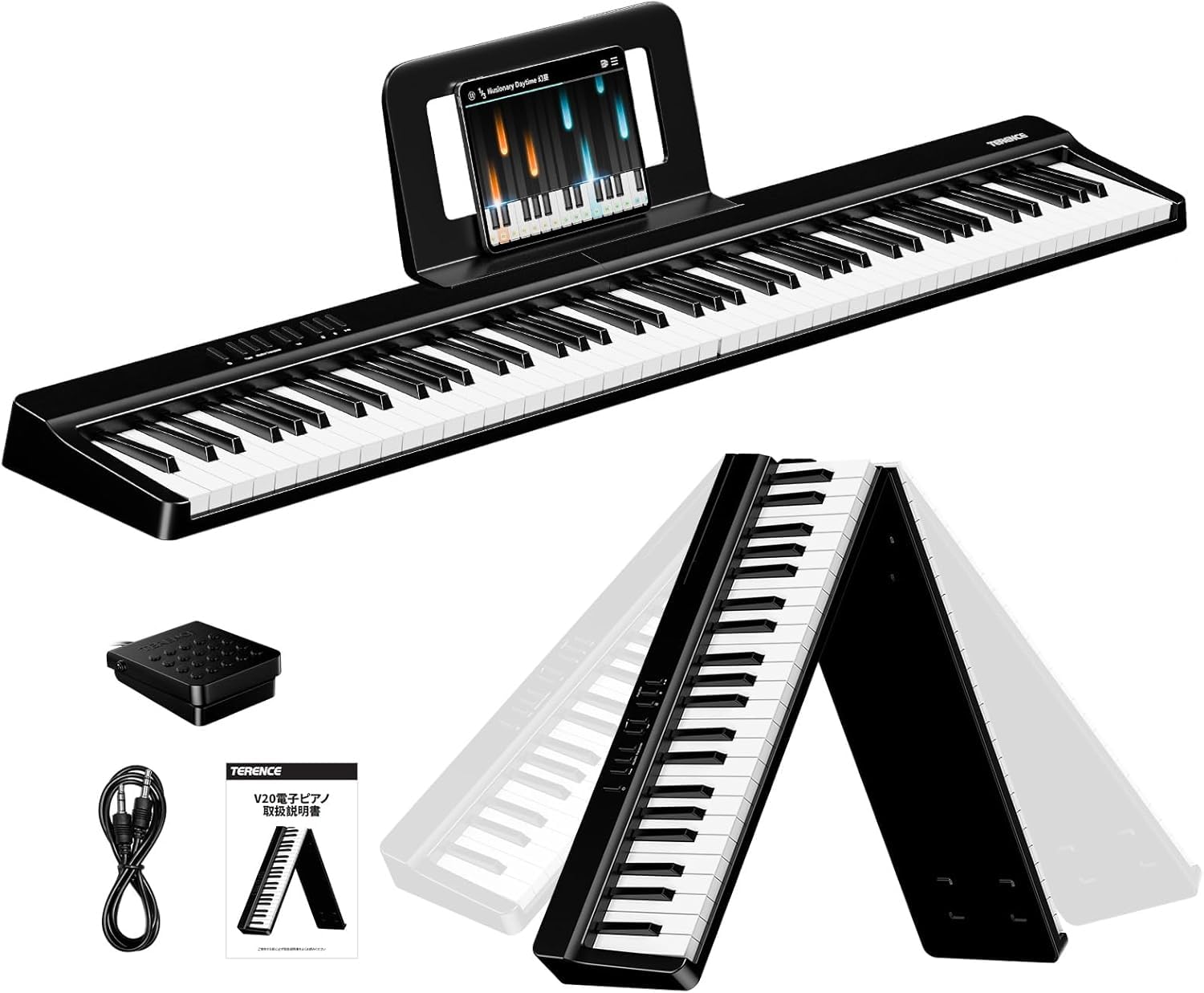 Amazon | TERENCE 電子ピアノ 88鍵盤 折り畳み式 キーボード タッチ