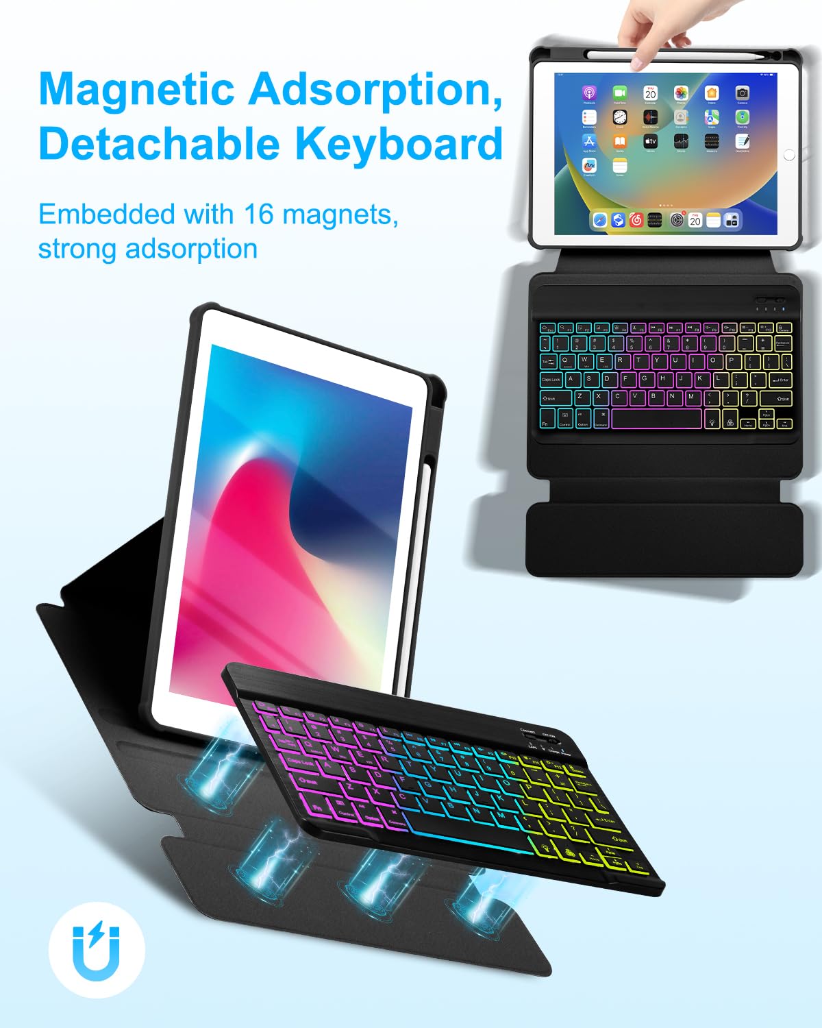 Amazon.com: EAMPANG Case with Keyboard for iPad 9th 8th 7th