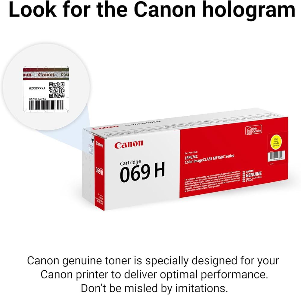 Canon 069 Yellow Toner Cartridge, High Capacity, Compatible to