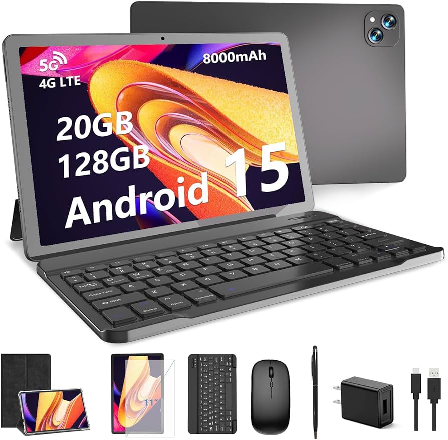 Amazon.com : 11 inch Android 15 Tablet, 20GB RAM 128GB ROM , 2TB