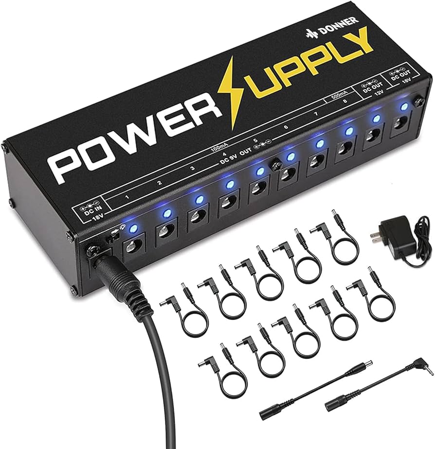 Amazon | Donner エフェクター電源 10チャンネル パワーサプライ 独立