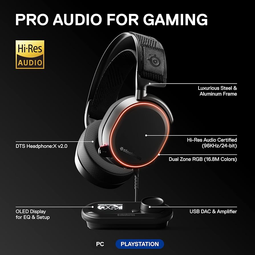 Amazon.com: SteelSeries Arctis Pro + GameDAC Wired Gaming Headset