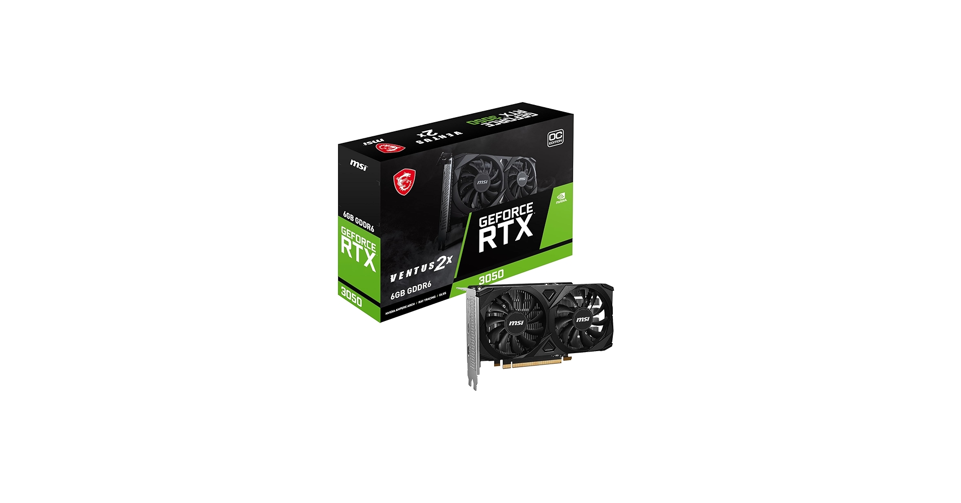 Amazon.com: MSI GeForce RTX 3050 Ventus 2X E 6G OC Gaming Graphics