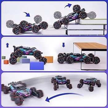 Amazon.com: NEXBOX Cool 8 Wheels Hand Controlled RC Stunt Car Toys