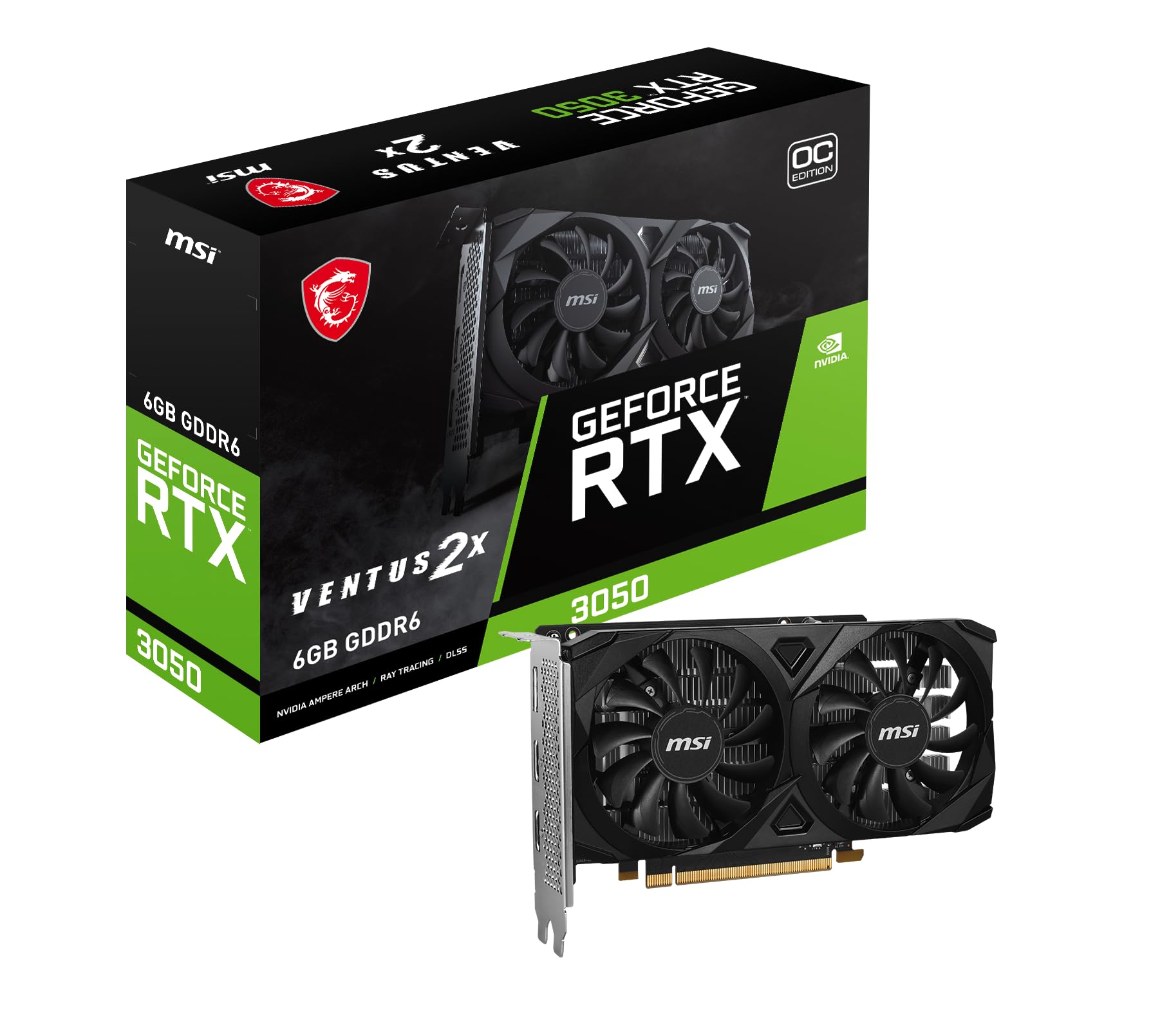 Amazon.com: MSI GeForce RTX 3050 Ventus 2X E 6G OC Gaming Graphics