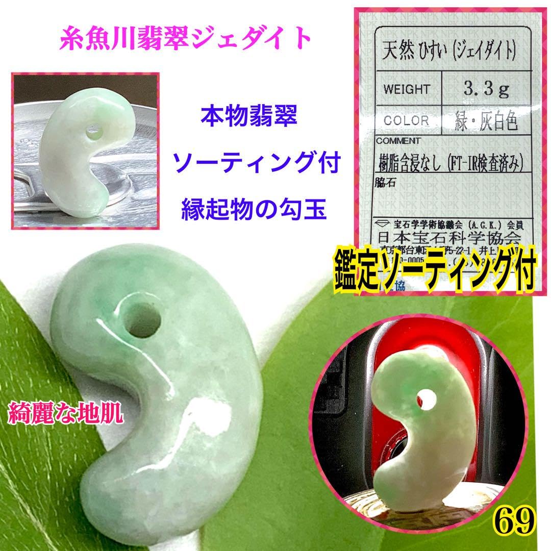 Amazon.co.jp: 遠い昔からの縁起物 糸魚川翡翠勾玉 本物をお持ち