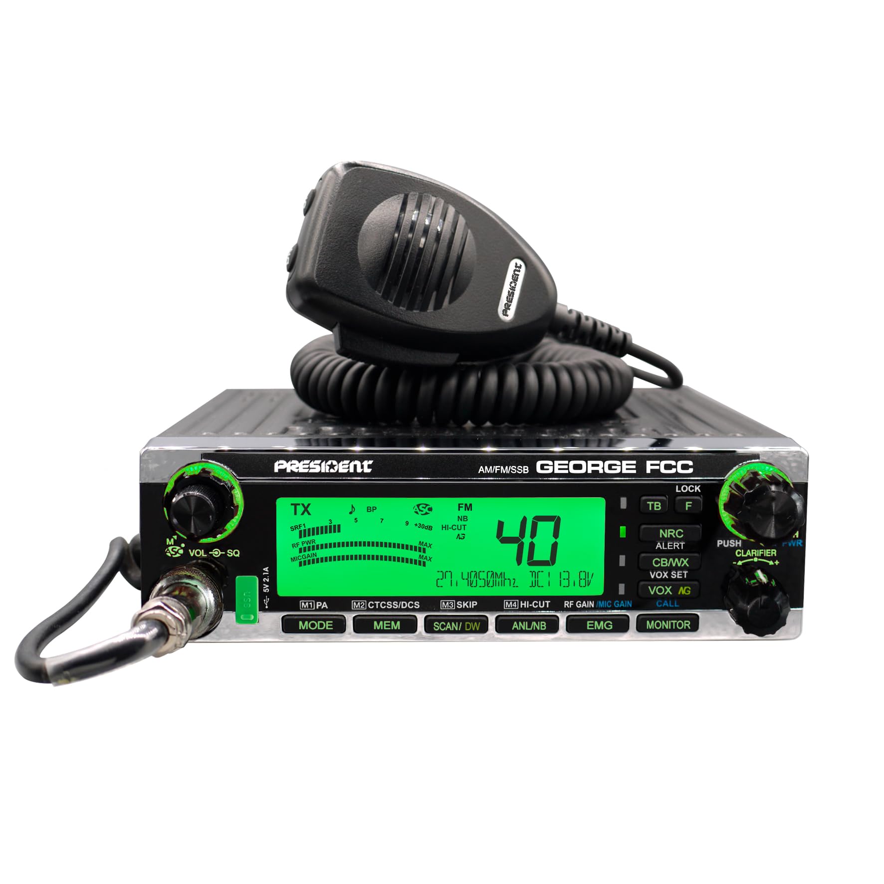 Amazon.com: President George FCC AM/FM/SSB CB Radio, CTCSS/DCS