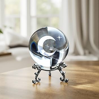 Amazon.co.jp: ZEERSHEE 60mm 3D 月 惑星 レーザー刻印 クリスタル