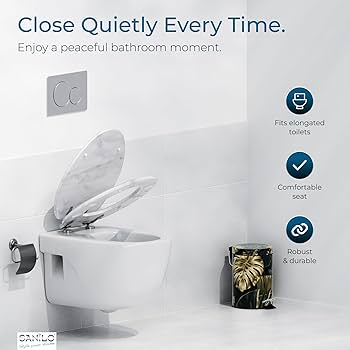 SANILO Wooden Toilet Seat with Soft Close [ELONGATED] - Decorative