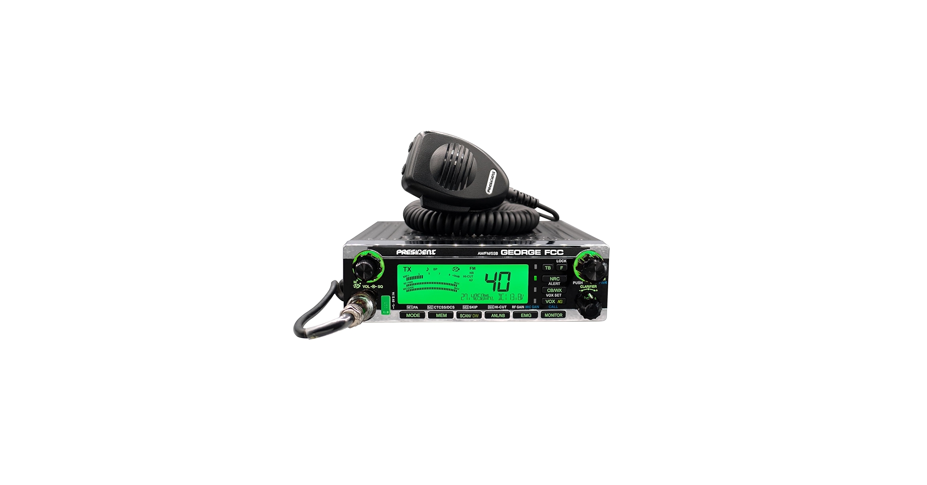Amazon.com: President George FCC AM/FM/SSB CB Radio, CTCSS/DCS