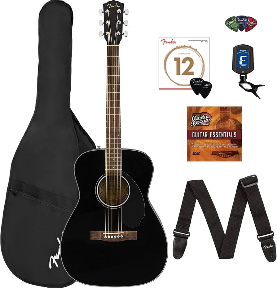 Amazon.com: Fender CC-60S Concert Acoustic Guitar - Black Bundle