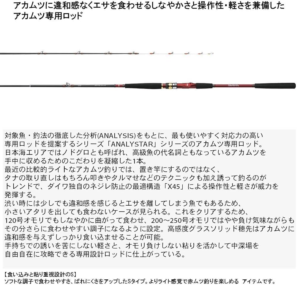 Amazon | ダイワ(DAIWA) 船竿 アナリスター赤ムツ 205 釣り竿 | ダイワ