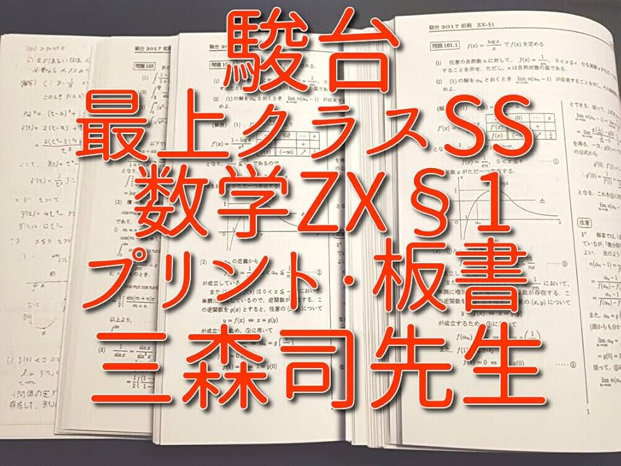 駿台高1最難関数学1年間、春期・夏期・冬期6冊セット 鳥羽先生プリント