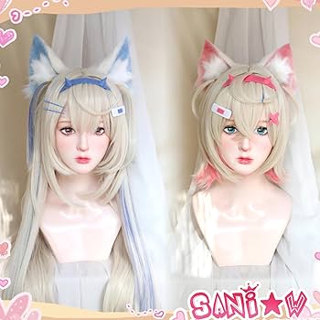 Amazon.co.jp: ウィッグ + 耳 + 髪飾りセット ふわもこ FUWAMOCO