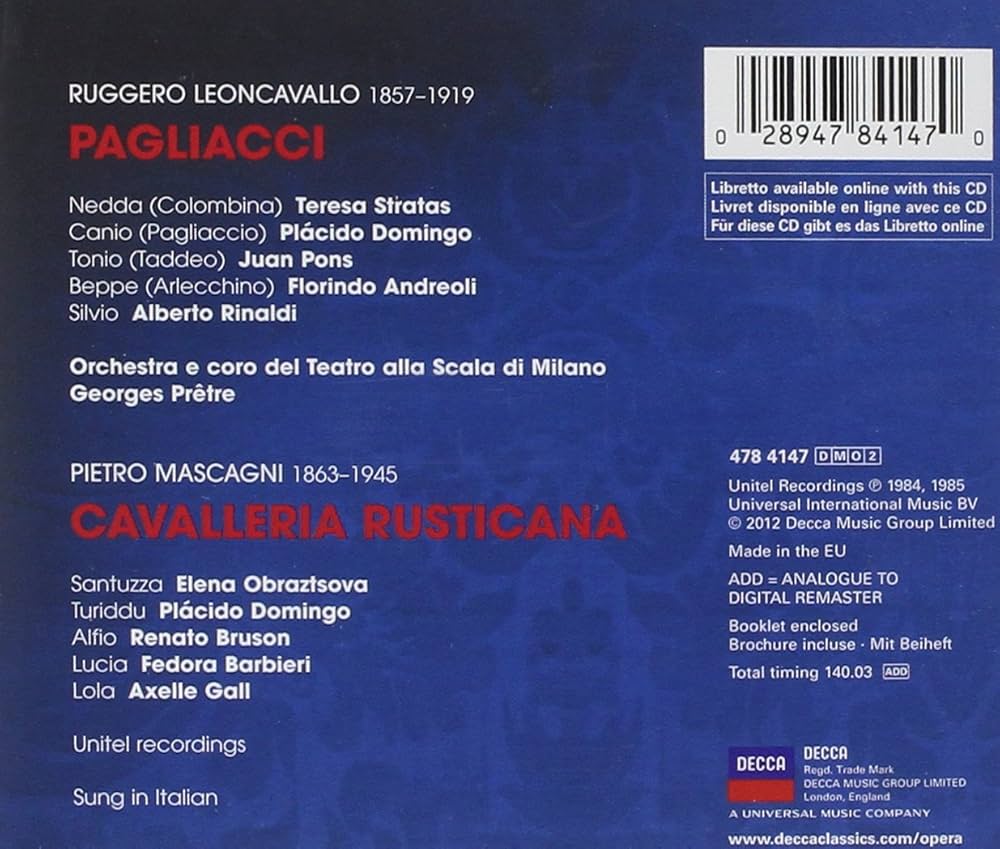 Amazon.com: Decca Opera: Leoncavallo: Pagliacci / Mascagni