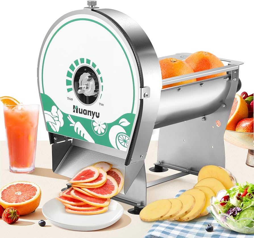 Amazon | Huanyu 電動スライサー 業務用野菜スライサー 電動・手動両用