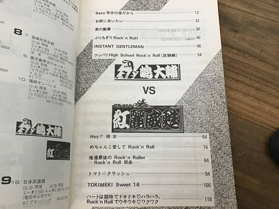 ☆楽譜/紅麗威甦/グリース/ヨロシク貳/タブ譜/バンドスコア/杉本哲太 S