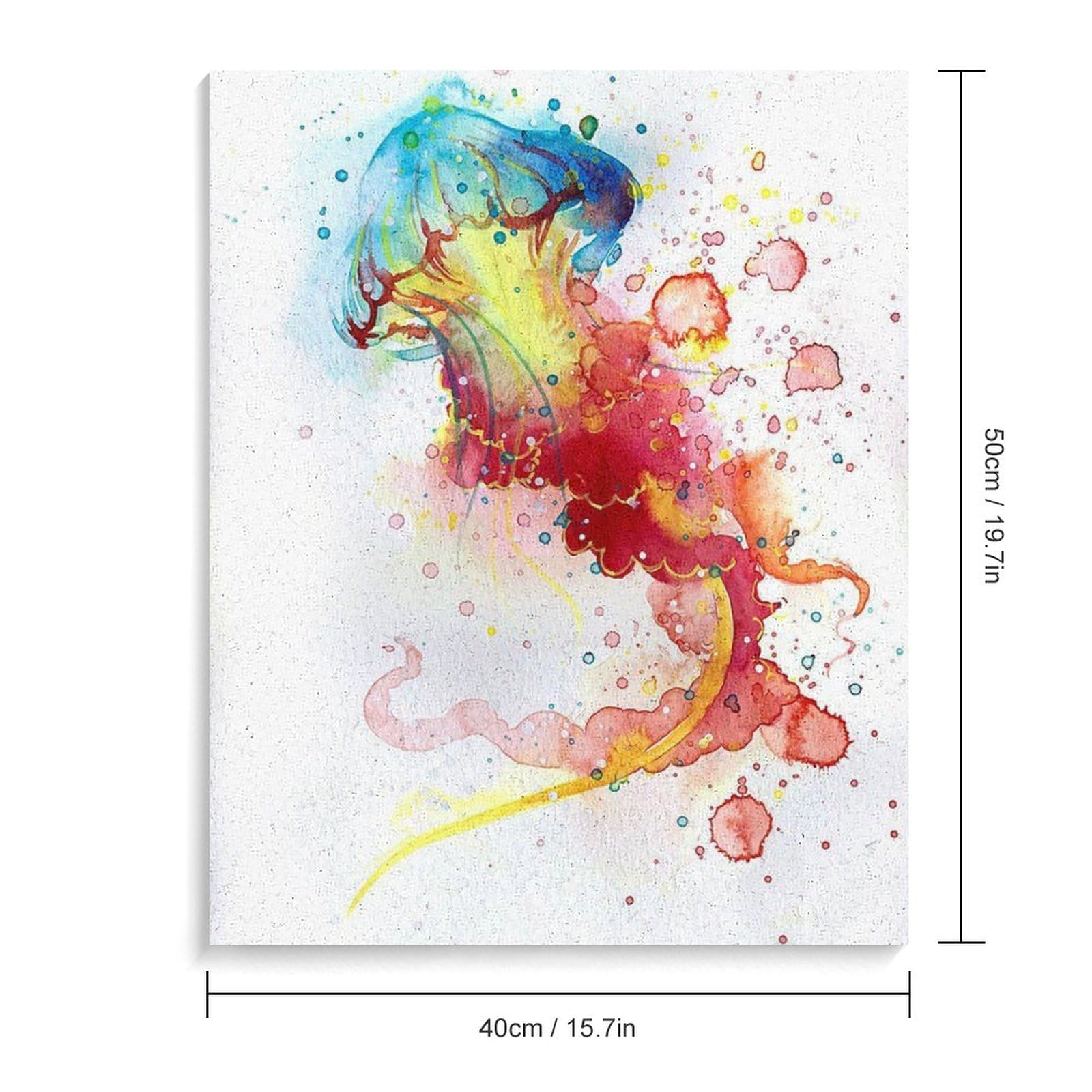 Amazon | クラゲの抽象的な水彩画 数字油絵 幻想的な生き物